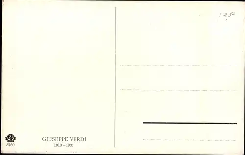 Künstler Ak Komponist Giuseppe Verdi, Portrait, Fliege