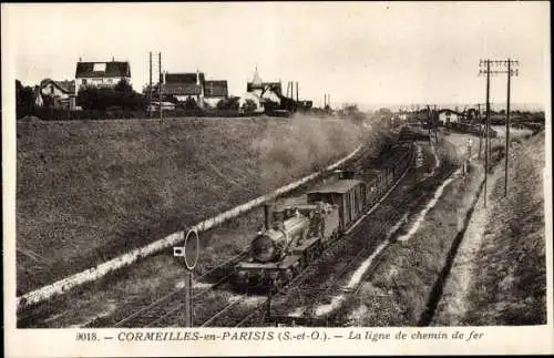 Ak Cormeilles en Parisis Val d'Oise, La ligne de chemin de fer