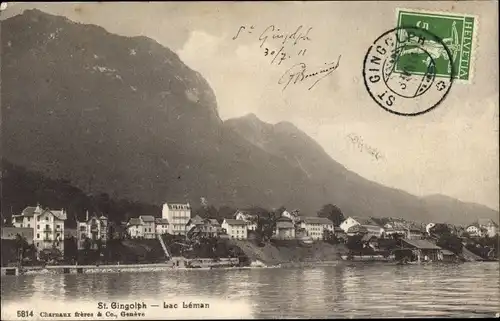 Ak Saint Gingolph Lac Léman Haute Savoie, Blick auf den Ort