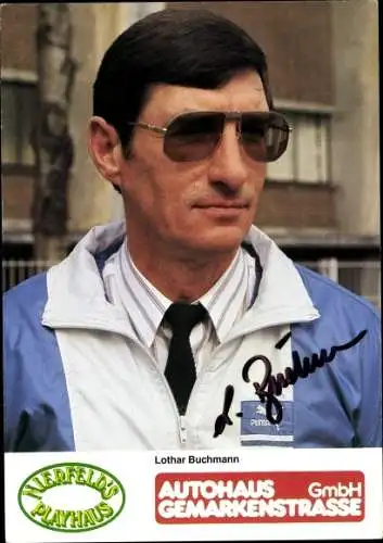 Foto Fußballspieler Lothar Buchmann, Autogramm