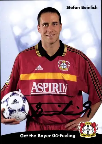 Sammelbild Fußballspieler Stefan Beinlich, Bayer Leverkusen, Autogramm