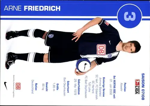 Sammelbild Fußballspieler Arne Friedrich, Hertha Berlin