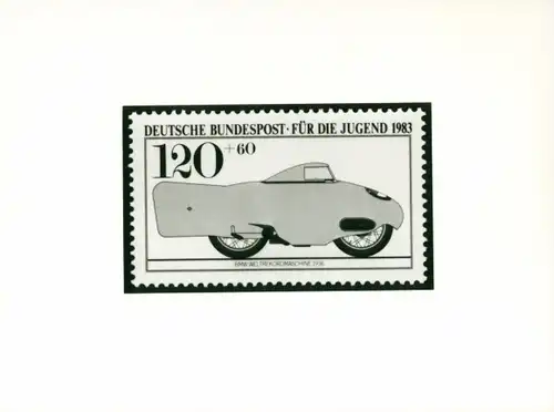 Foto Briefmarke mit BMW Motorrad von Ernst Henne