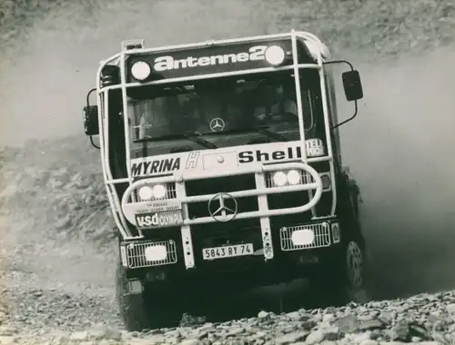 Foto LKW, Rallye Paris Dakar, Begleitfahrzeug von Georges Groine, Mercedes Benz 1936 AK