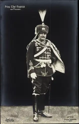 Ak Eitel Friedrich Prinz von Preußen, Portrait in Husarenuniform