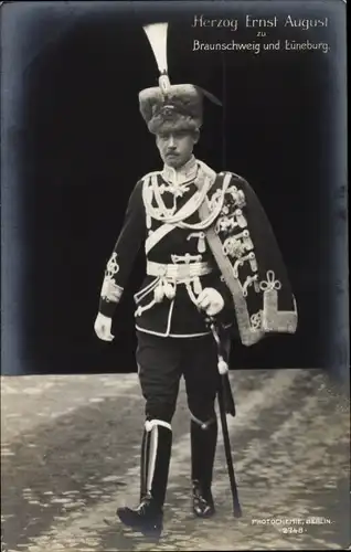 Ak Herzog Ernst August von Braunschweig in Husarenuniform