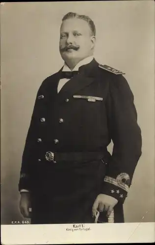 Ak Karl I, König von Portugal, Portrait in Uniform