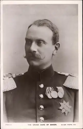 Ak Großherzog Friedrich II von Baden, Portrait in Uniform, Orden