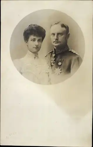 Ak Prinz und Prinzessin Johann Georg von Sachsen, Maria Immaculata von Bourbon Sizilien