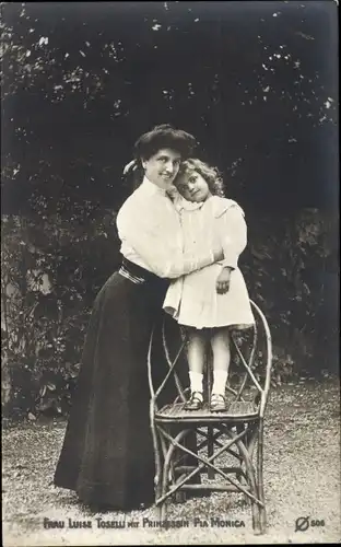 Ak Prinzessin Anna Monica Pia von Sachsen, Portrait, Frau Luise Toselli, Prinzessin Luise