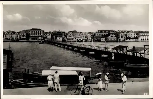 Ak Willemstad Curaçao Niederländische Antillen Karibik, Pontoon Bridge