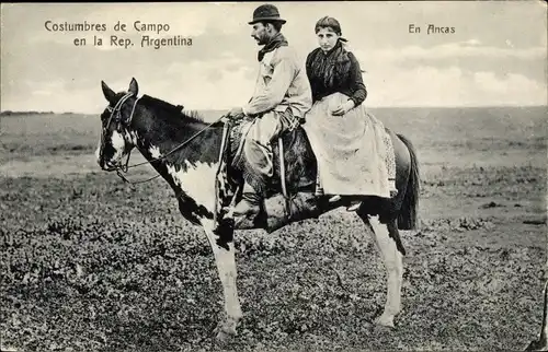 Ak Argentinien, Costumbres de Campo, En Ancas