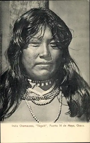 Ak Argentinien, India Chamacoco, Tugule, Puerto 14 de Mayo, Chaco