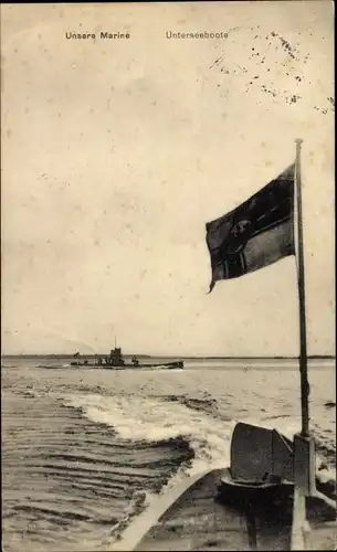 Ak Deutsche Unterseeboote, U-Boote, Kaiserliche Marine