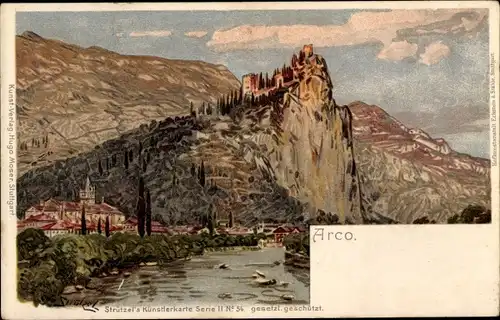 Künstler Ak Strützel, Otto, Arco Trentino, Gesamtansicht