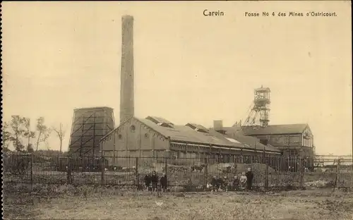 Ak Carvin Pas de Calais, Mines d'Ostricourt, Fosse No 4