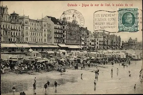 Ak Oostende Ostende Westflandern, Digue de mer de l'est, le palais du roi