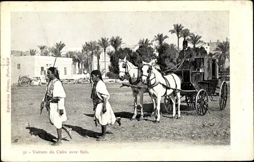 Ak Cairo Kairo Ägypten, Voiture du Caire avec Sais