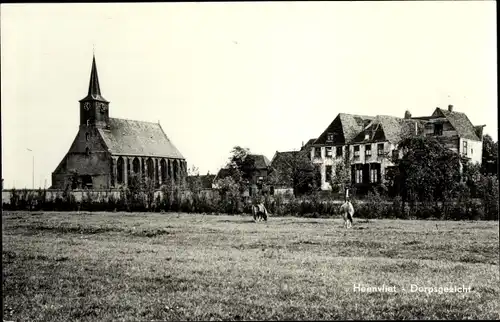 Ak Heenvliet Südholland, Dorpsgezicht, Kerk