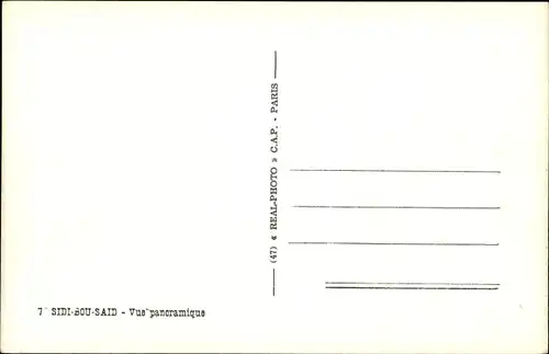 Ak Sidi Bou Said Tunesien, Vue panoramique, Teilansicht der Ortschaft, Meer