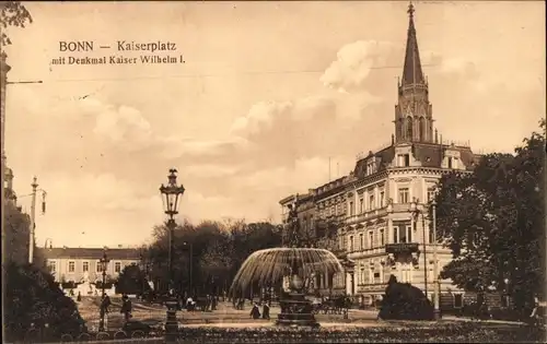 Ak Bonn am Rhein, Kaiserplatz mit Denkmal Kaiser Wilhelm I.