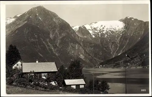 Ak Esefjord Norwegen, Teilansicht, Gebirge, See