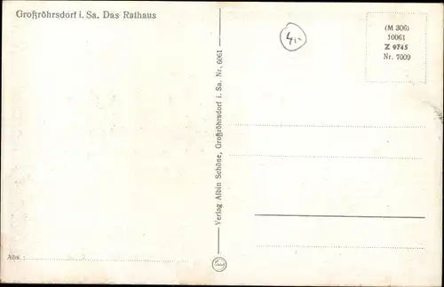 Ak Großröhrsdorf in Sachsen, Rathaus