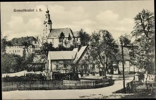 Ak Großröhrsdorf in Sachsen, Blick auf die Kirche