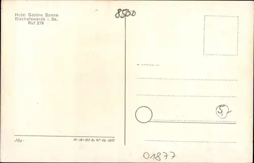 Ak Bischofswerda in Sachsen, Hotel Goldene Sonne, Säulen