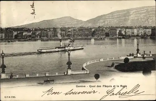 Ak Genève Genf Schweiz, Quai des Paquis et la Rade