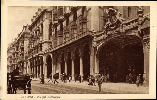 Ak Genova Genua Liguria, Via XX Settembre