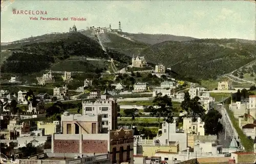 Ak Barcelona Katalonien Spanien, Tibidabo, Vista Panoramica