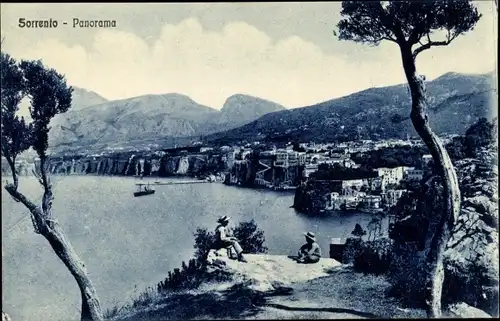 Ak Sorrento Campania, Panorama, Bucht