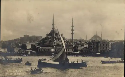 Ak Konstantinopel Istanbul Türkei, Mosquée Valida, Boote