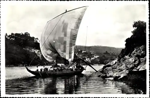 Ak Porto Portugal, Rio Douro, Barco Rabelo, Fluß Douro, Rabelo Boot