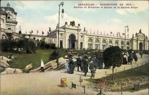 Ak Brüssel Belgien, Weltausstellung 1910, Jardins, Section Belge