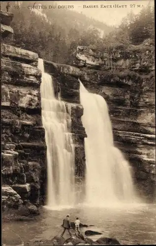 Ak Les Brenets Kanton Neuenburg, Chutes du Doubs, Basses eaux