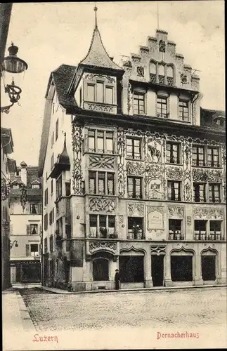 Ak Luzern Stadt, Dornacherhaus, Verzierte Fassade, Außenansicht