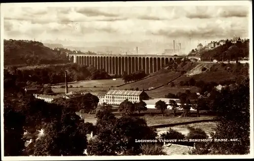 Ak Huddersfield Yorkshire England, Lockwood Viaduct from Beaumont Park