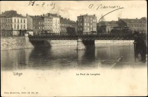 Ak Liège Lüttich Wallonien, Le Pont de Longdoz