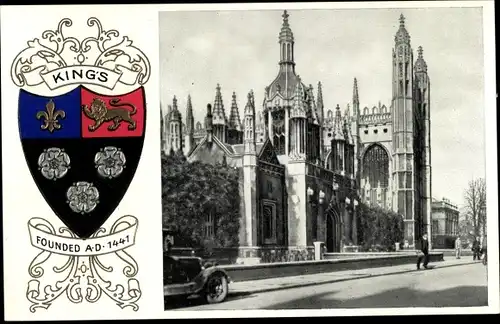 Wappen Ak Cambridge East England, King's College