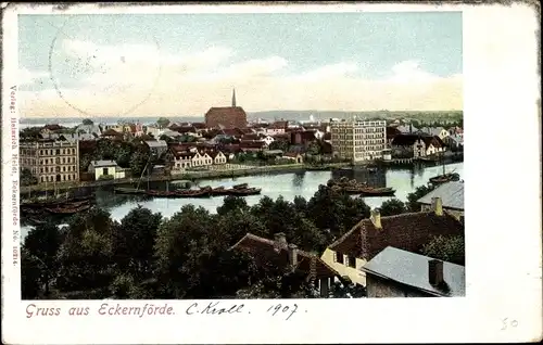 Ak Ostseebad Eckernförde, Panorama