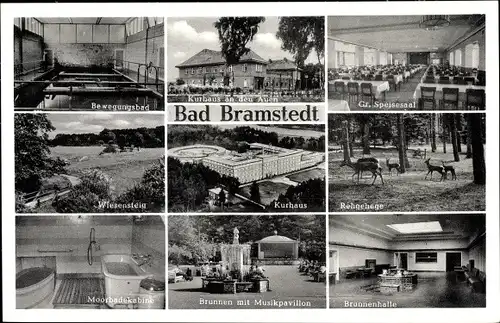 Ak Bad Bramstedt in Holstein, Bewegungsbad, Kurhaus an den Auen, Gr. Speisesaal, Wiesensteig