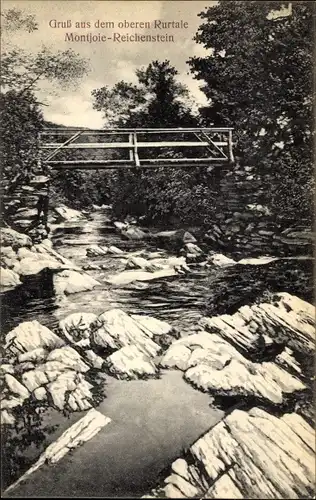 Ak Monschau Reichenstein, Oberes Rurtal, Bach, Brücke
