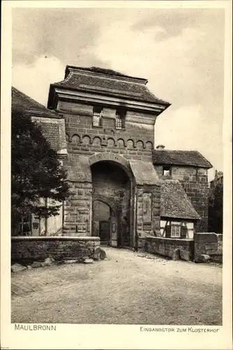 Ak Maulbronn im Enzkreis Baden Württemberg, Eingangstor zum Klosterhof