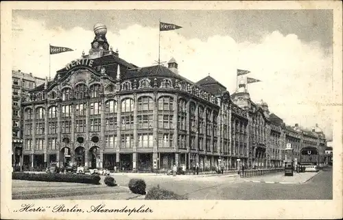 Ak Berlin Mitte, Alexanderplatz, Hertie-Kaufhaus, U-Bahnhof