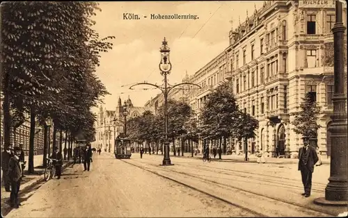 Ak Köln am Rhein, Hohenzollernring, Straßenbahn, Passanten