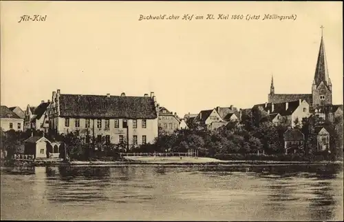 Ak Kiel in Schleswig Holstein, Buchwald'scher Hof, Kleiner Kiel, Kirche