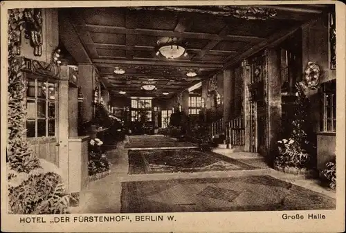 Ak Berlin, Hotel Der Fürstenhof am Potsdamer Platz, Große Halle