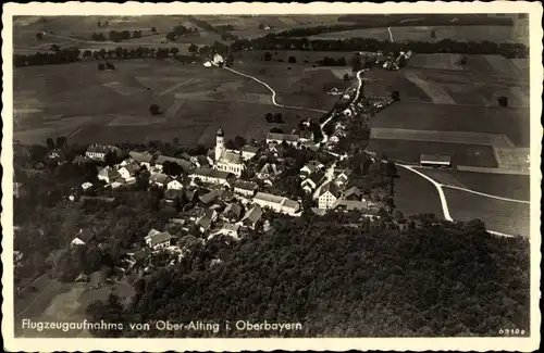 Ak Oberalting Seefeld in Oberbayern, Flugzeugaufnahme